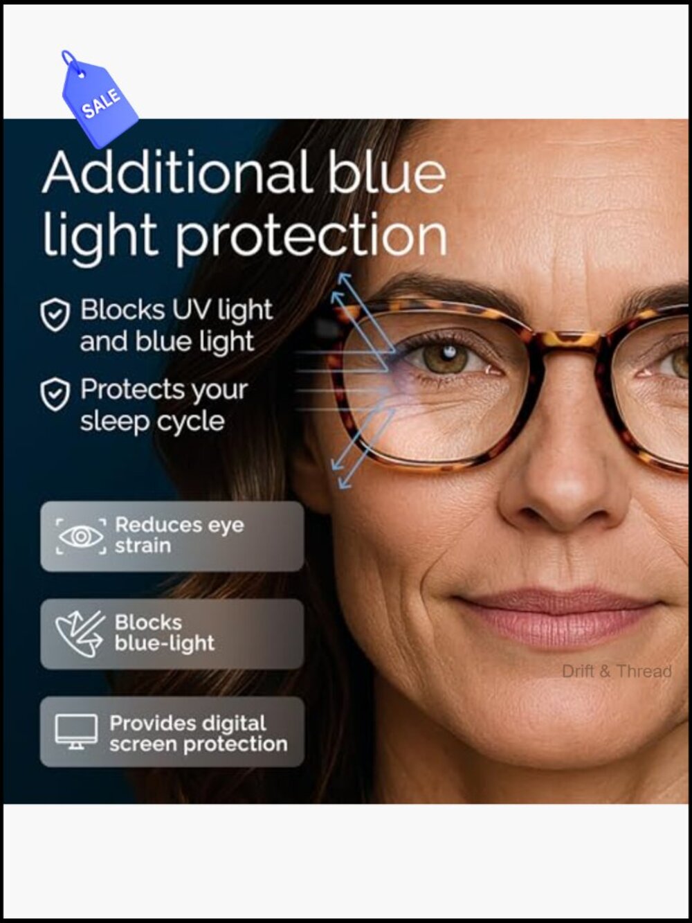 2.5 Reading Glasses, Blue Light Blocking Readers for Women - Picture 5 of 6